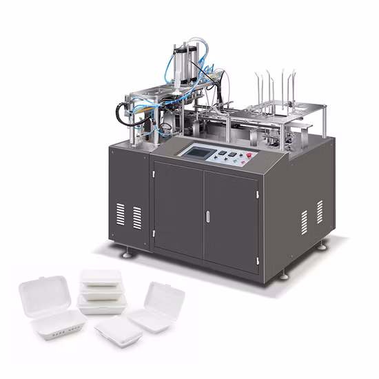 High Speed ​​Leader 4 6 Corners Hamburger/Burger/Lunch Paper Box/Cup/Tüte/Teller, Kfc, Macdonald′s Fast Food/Pizza Medicine Box Folder Gluer/Making Forming Machine