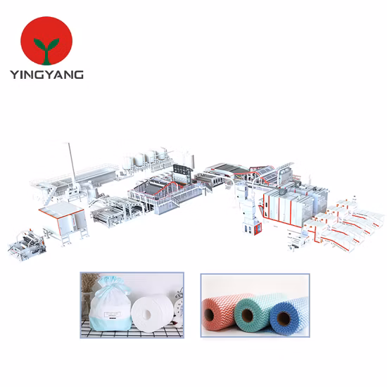 Yingyang Spunlaced-Vliesstoff-Produktionslinie für Feuchttücher/Feuchtgewebe/Filtrationsvliesstoffmaschine für die Herstellung von Spunlace-Vliesstoffen